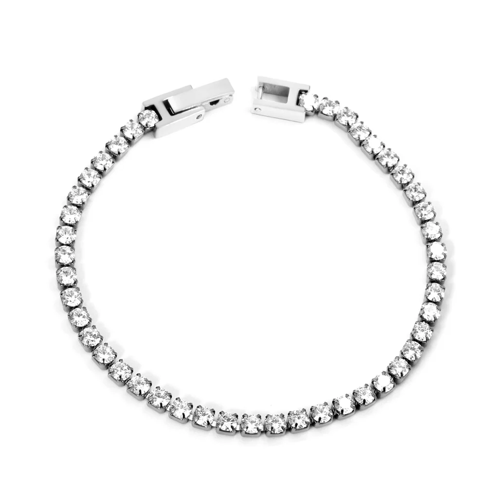 Diamond-Studded-Silver-Tennis-Bracelet