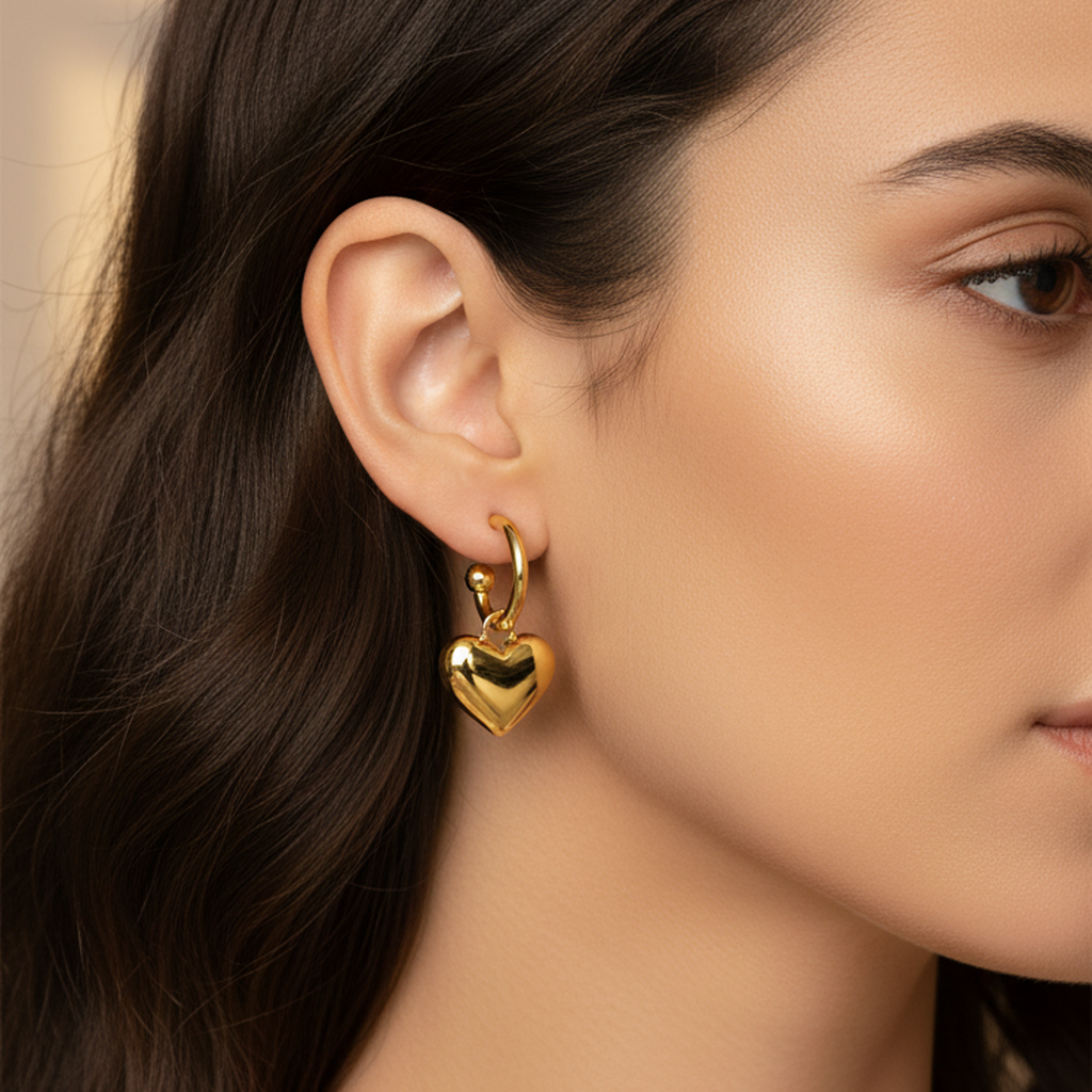 Clous d'oreilles en forme de cœur classiques