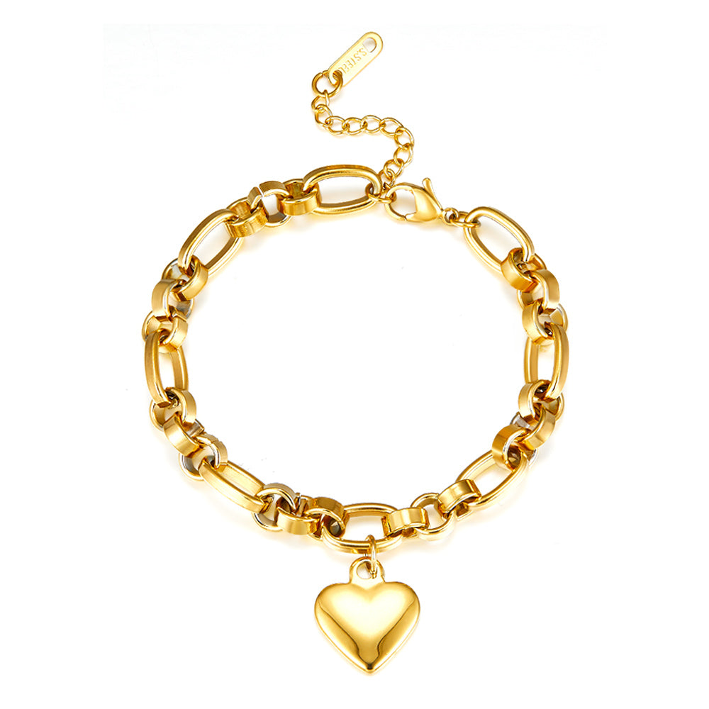 Bracelet chaîne coeur élégant