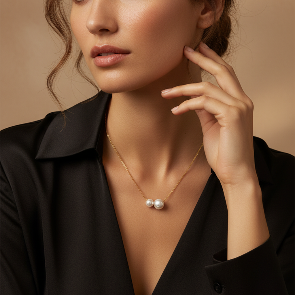 Collier Duo de Perles en Goutte