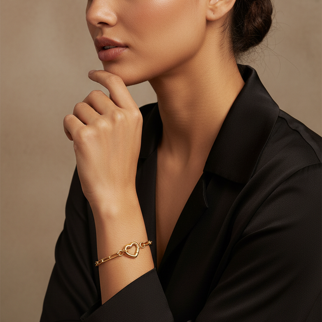 Peach-Heart-Clasp-Bracelet