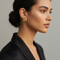 C-Shaped-Triple-Gold-Studs