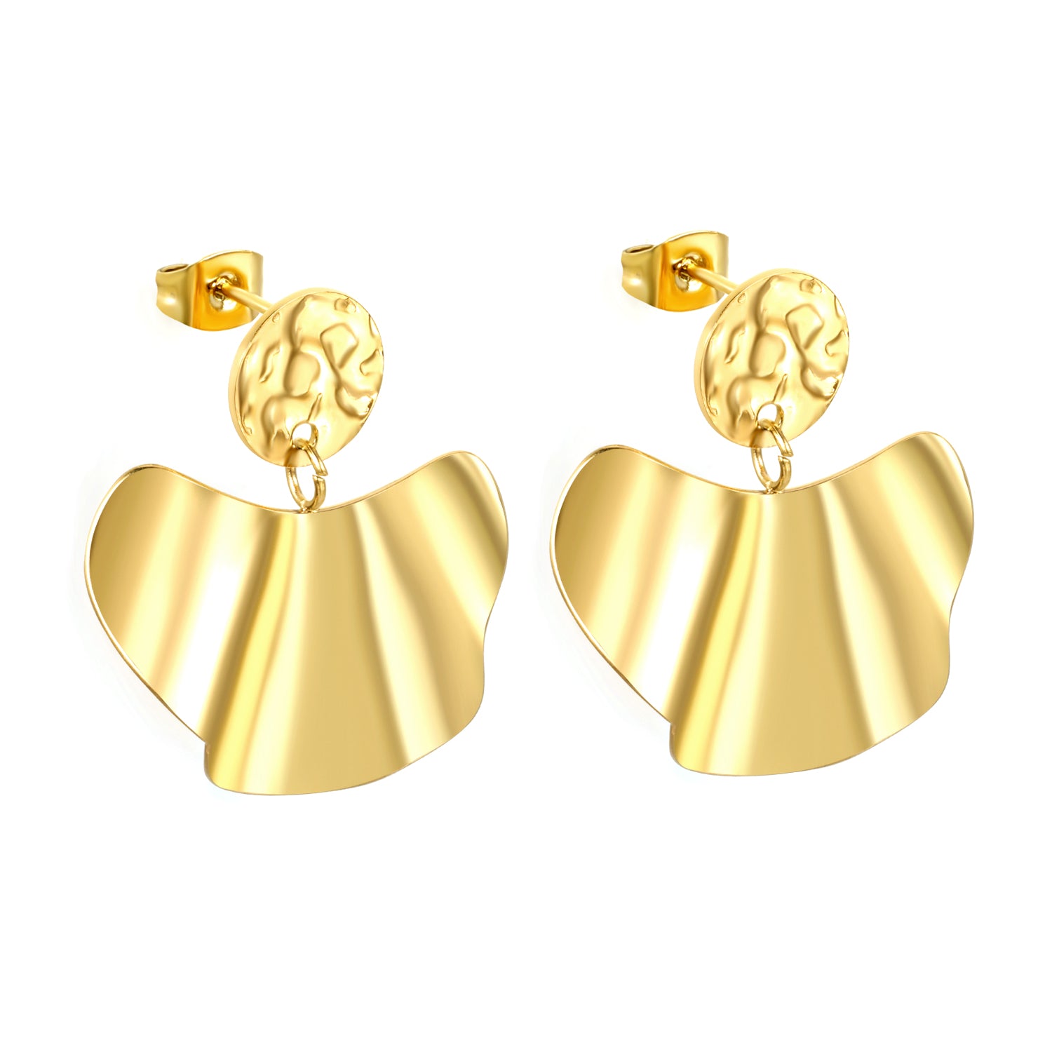 Textured-Scallop-Circle-Earrings