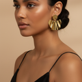 Textured-Scallop-Circle-Earrings