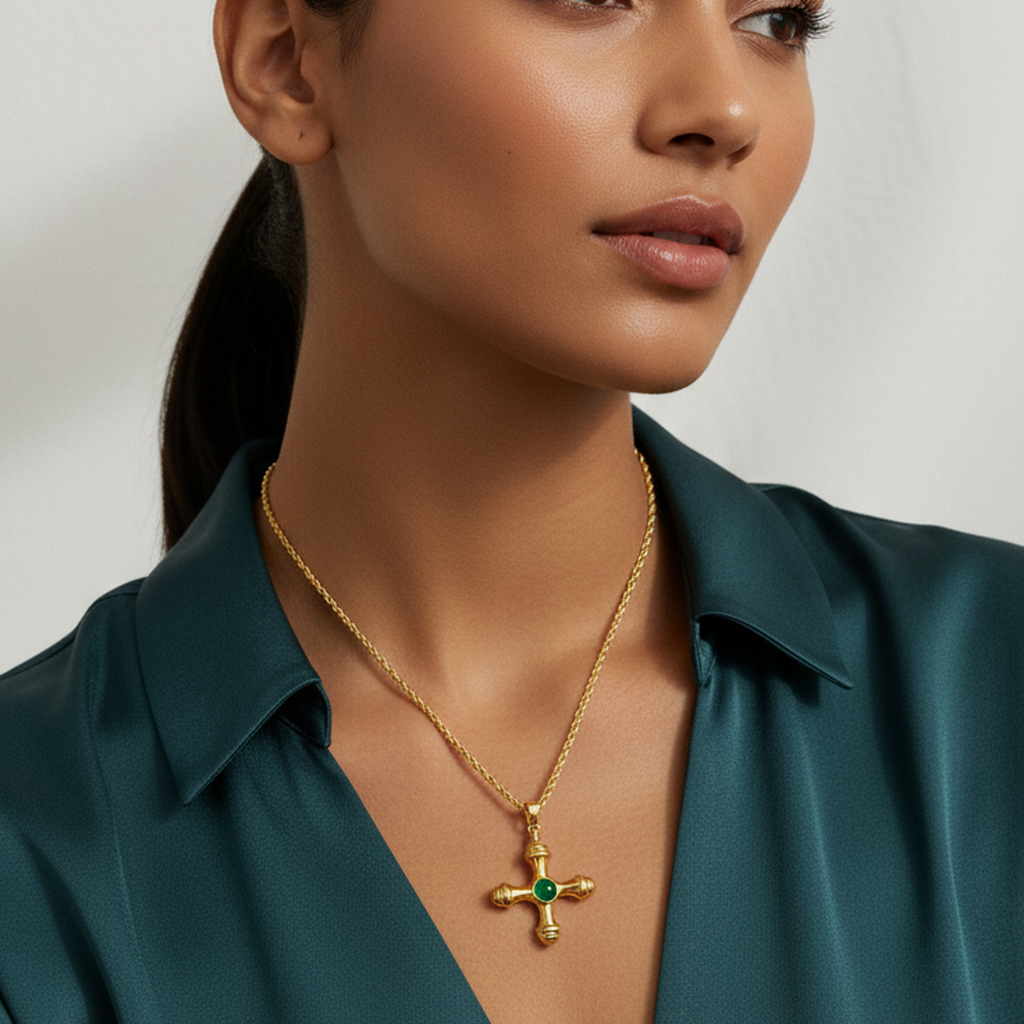 Cat's-Eye-Cross-Pendant-Necklace