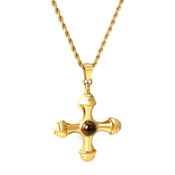 Cat's-Eye-Cross-Charm-Necklace