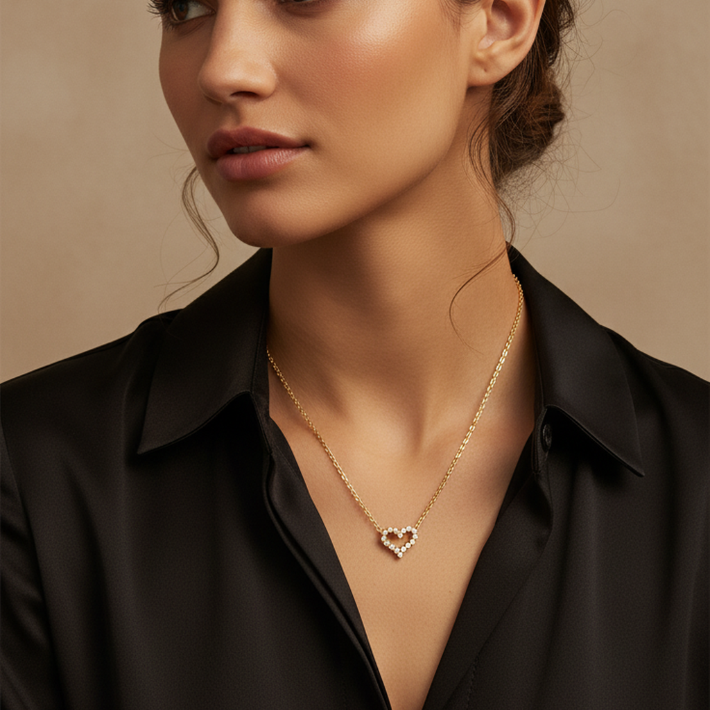 Diamond-Edge-Heart-Pendant-Necklace