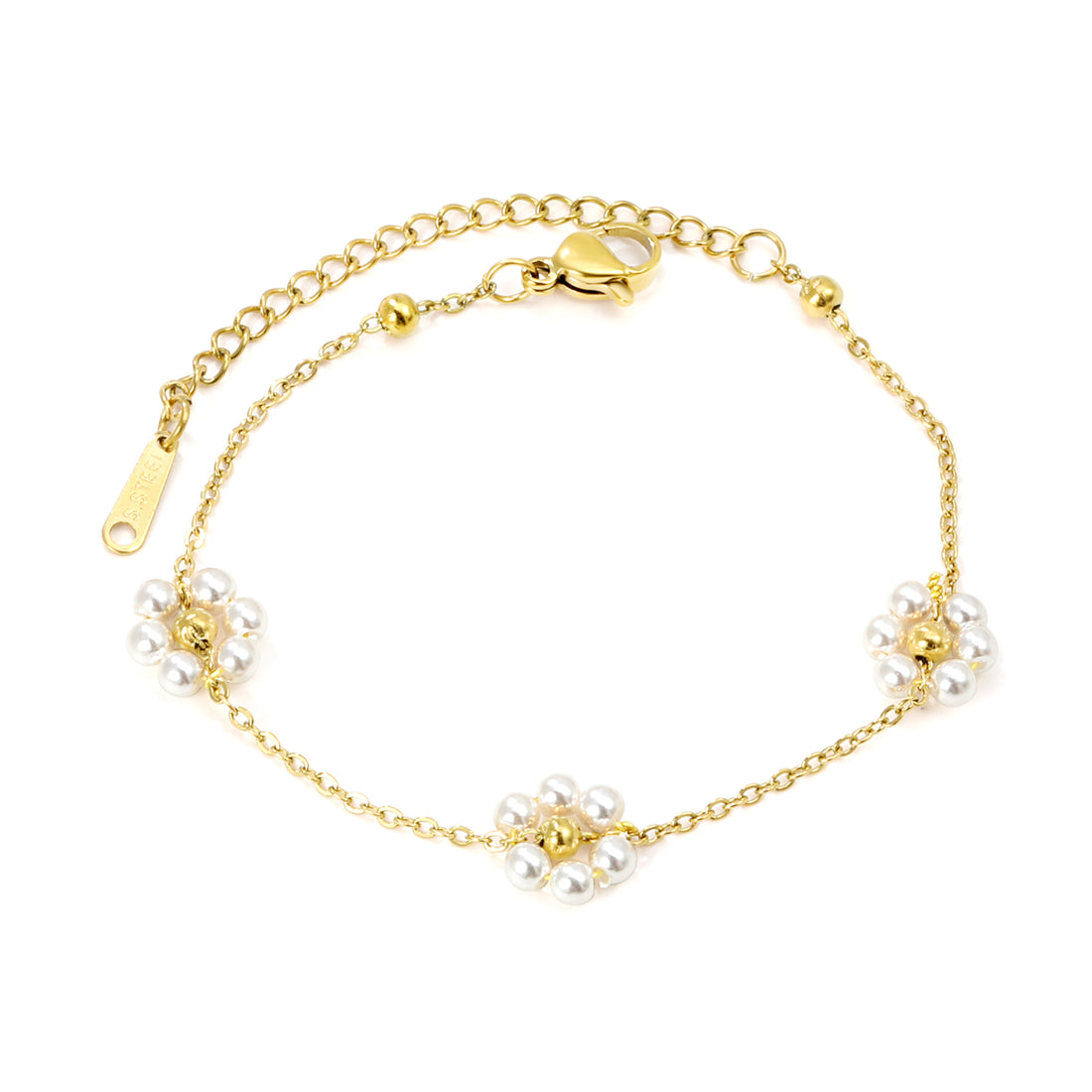 White-Pearls-Flower-Bracelet