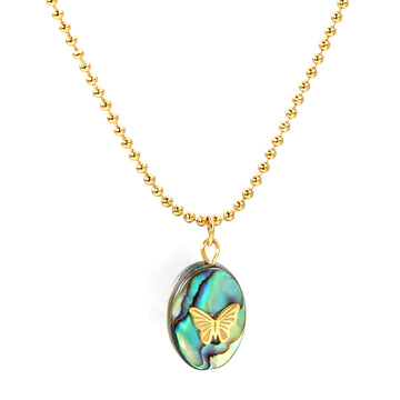 Abalone-Butterfly-Charm-Necklace