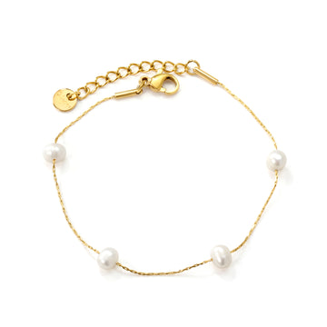 Golden-Freshwater-Pearl-Bracelet-Set