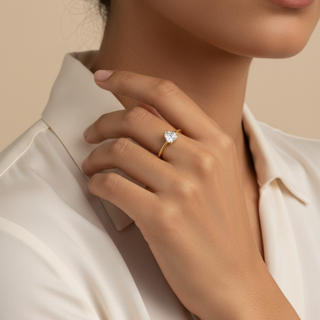 Bague en diamant avec cœur Trinity