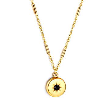 Noir Diamond Circle Pendant