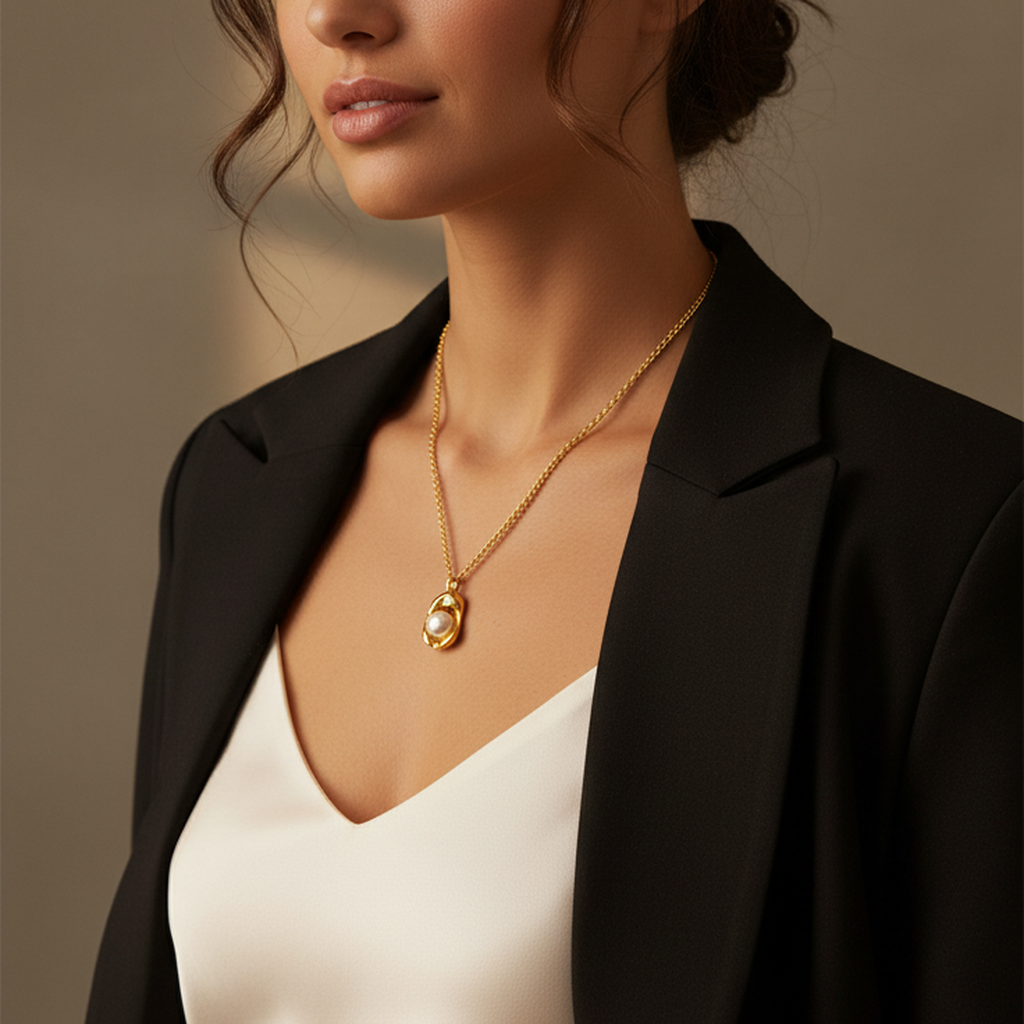Pendentif en perle sculpturale