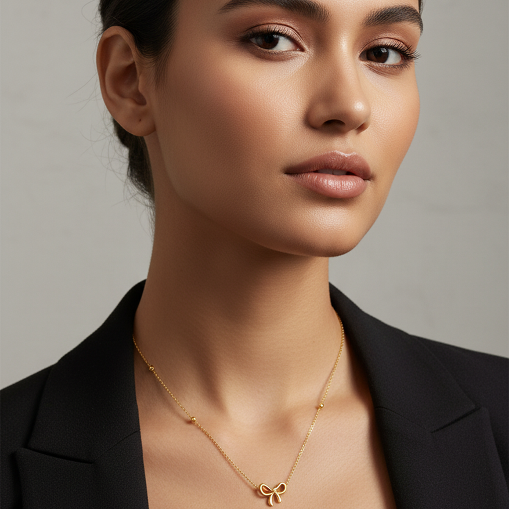 Charming-Bow-Pendant-Necklace