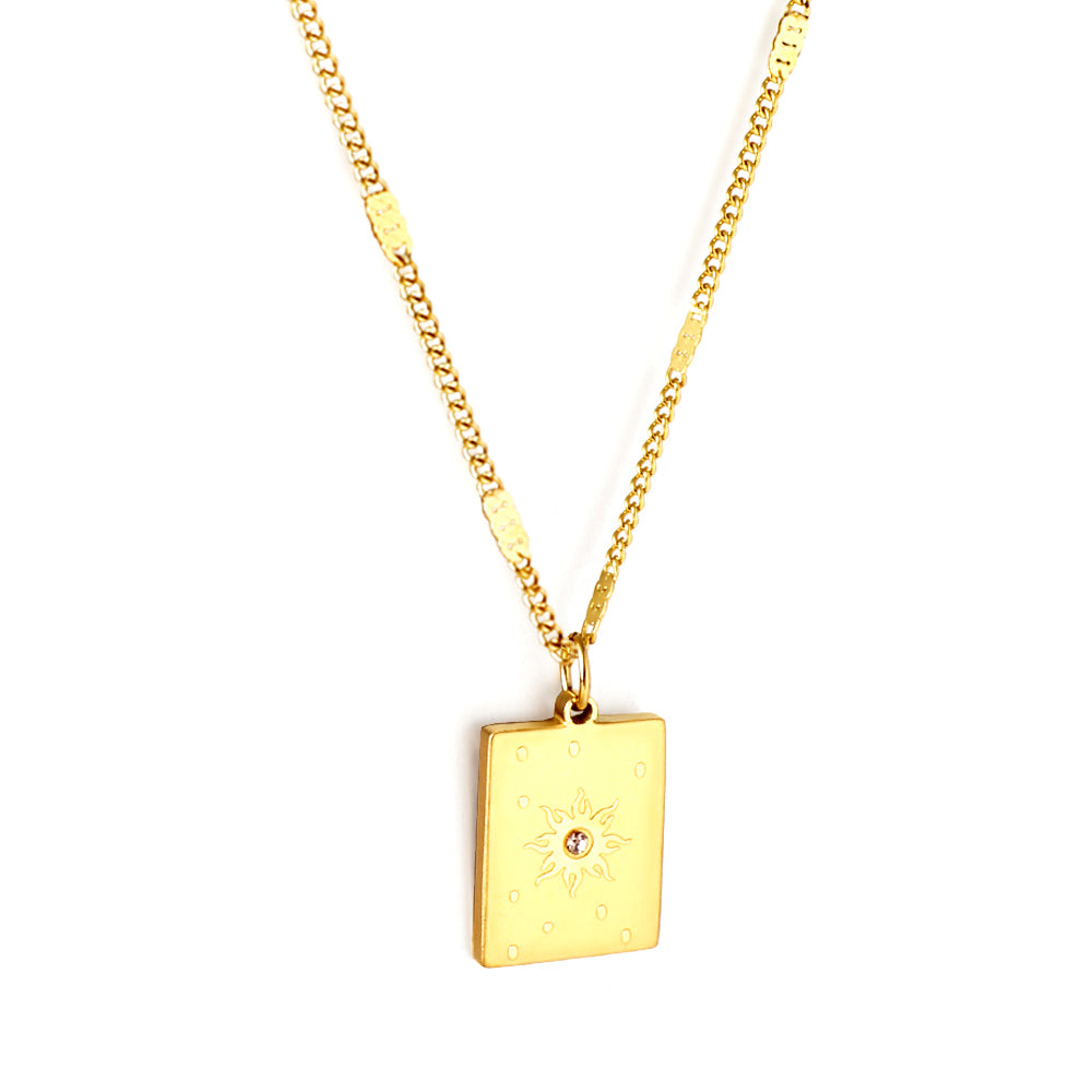 Solar Diamond Bar Necklace