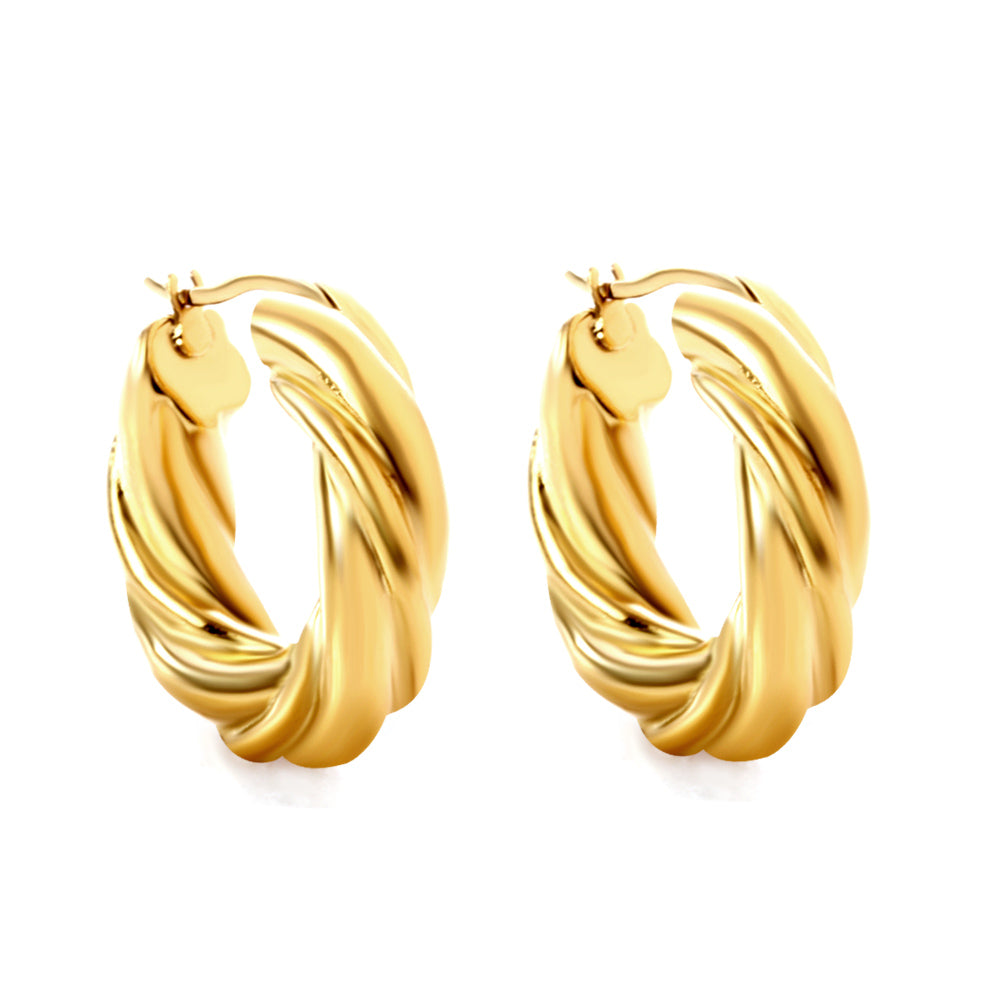 Twisted Gold Hoops