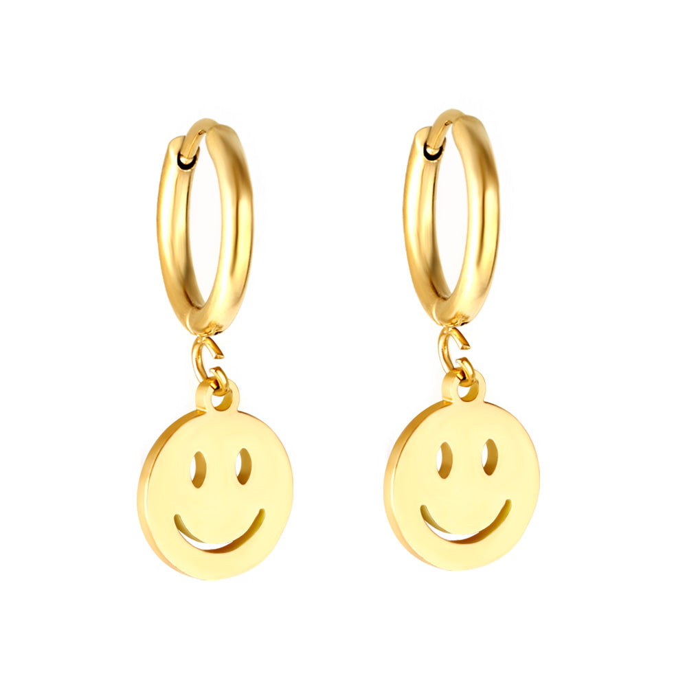 Happy Face Circle Studs