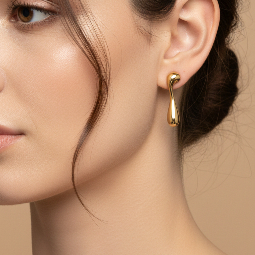 Boucles d'oreilles pendantes asymétriques