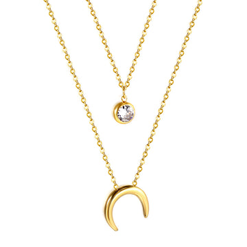 Triple Moon Diamond Necklace