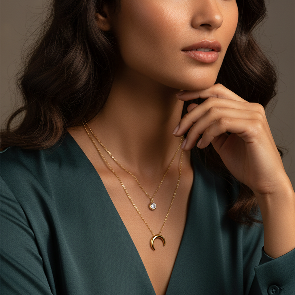 Collier Triple Lune en Diamant