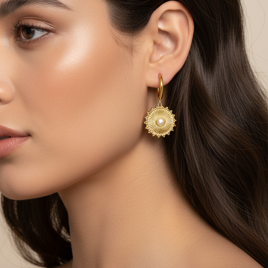 Clous d'oreilles en cercle de perles