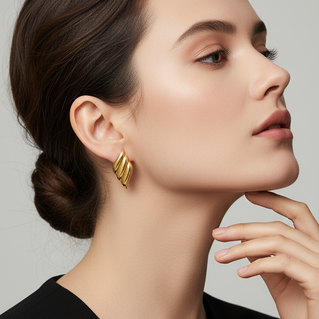 Triple-Wing-Gold-Studs