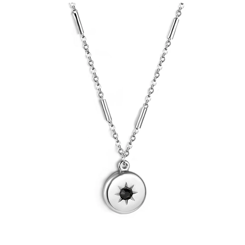 Pendentif Cercle en Diamant Noir