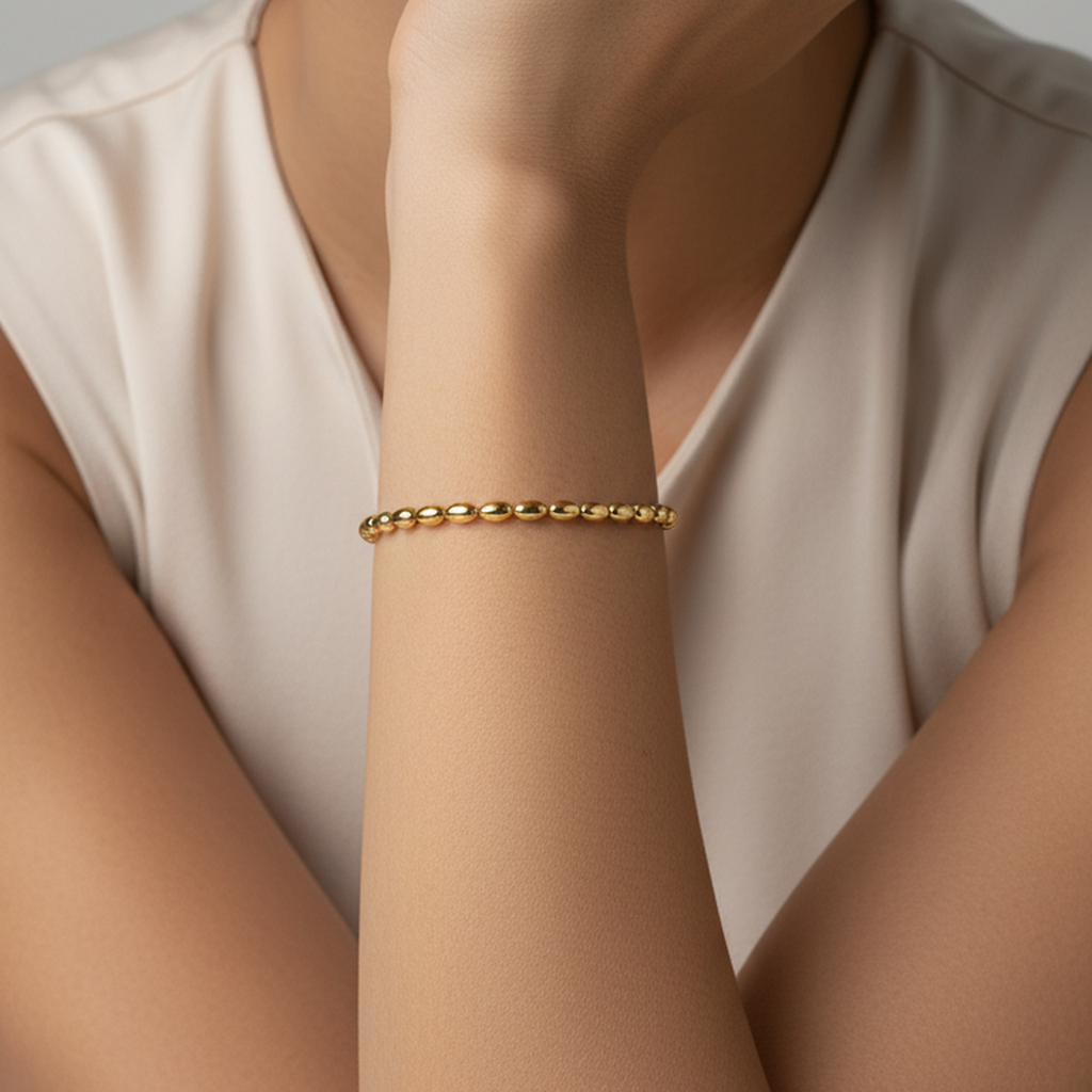 Wheat-Bead-Charm-Bracelet