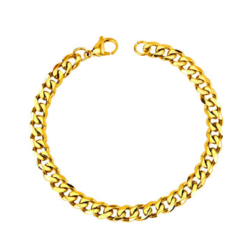 Bracelet cubain classique en or