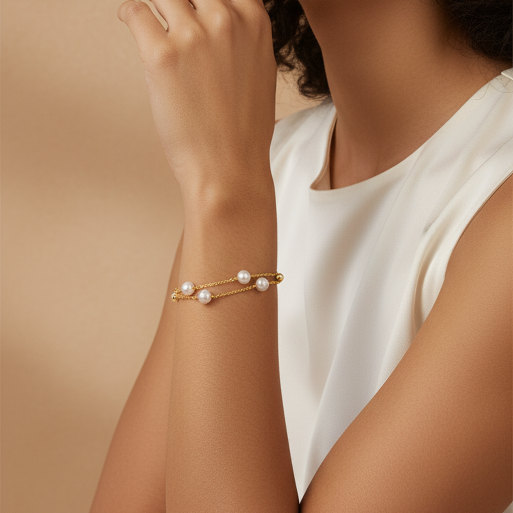 Bracelet jonc en perles et sphères