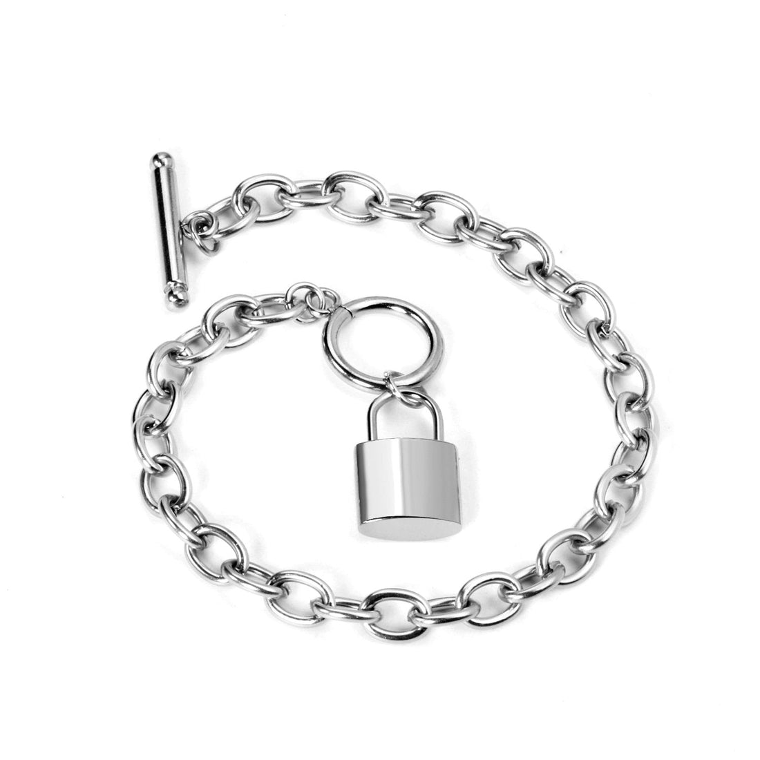 Edgy Lock Charm Bangle