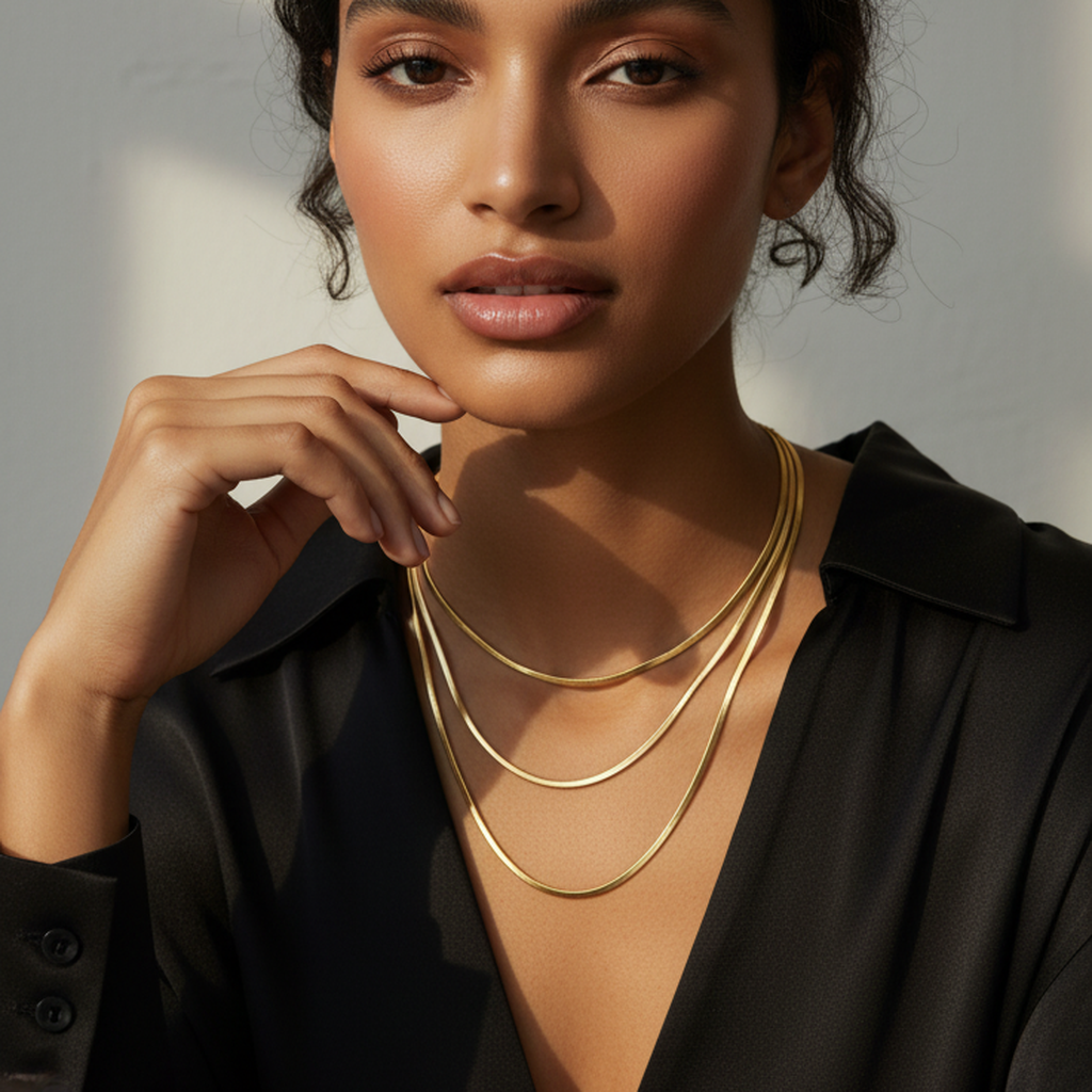 Collier en or à triple serpent